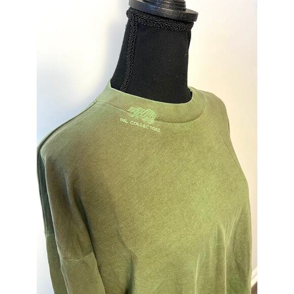 Dr. Collectors Basic Double Face Dye Tee in Green Medium Long Sleeve Cotton - Picture 5 of 6